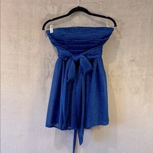 Blue Sparkly Minidress/Top Looks like Small or X Small Party Cocktail Dress Up